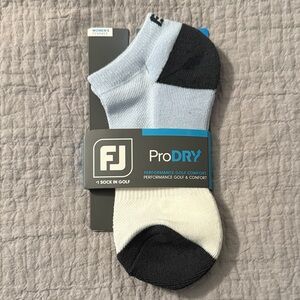 FootJoy Women’s ProDry Athletic Performance Socks - Black, White, and Light Blue
